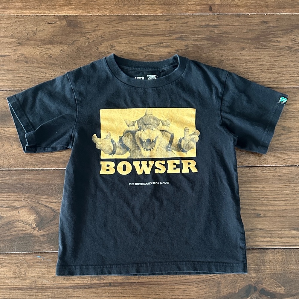 Uniqlo Kids Black and Gold Bowser Tee